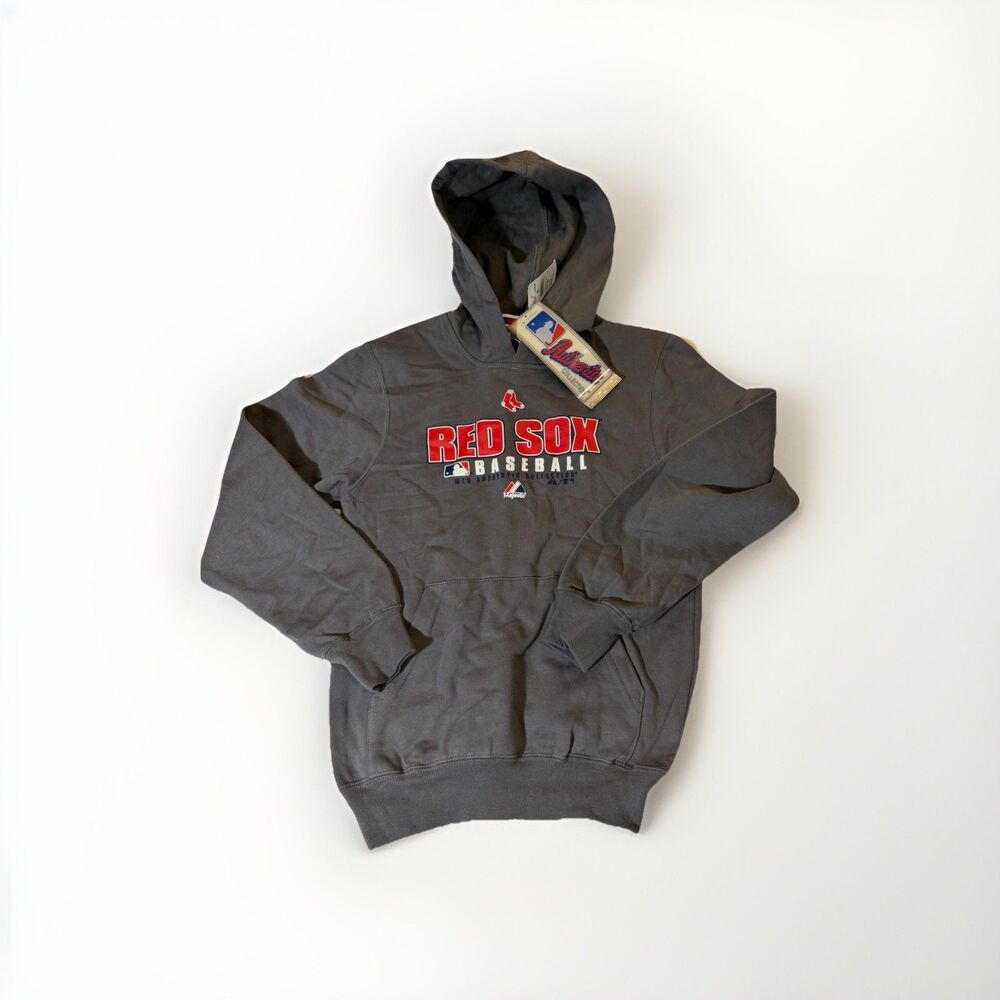 NWT Youth Boston Red Sox Hoodie Gray Kids Small MLB Majestic